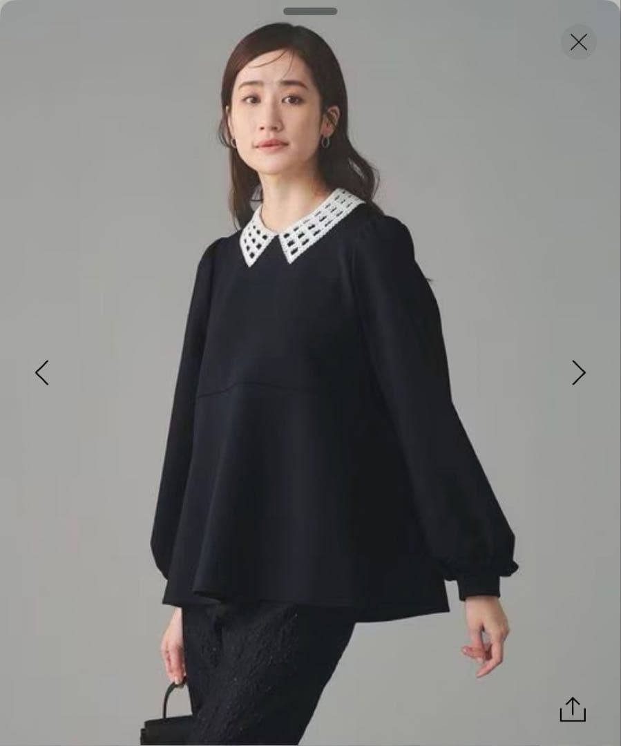 今期SPONGY ペプラム ブラウス