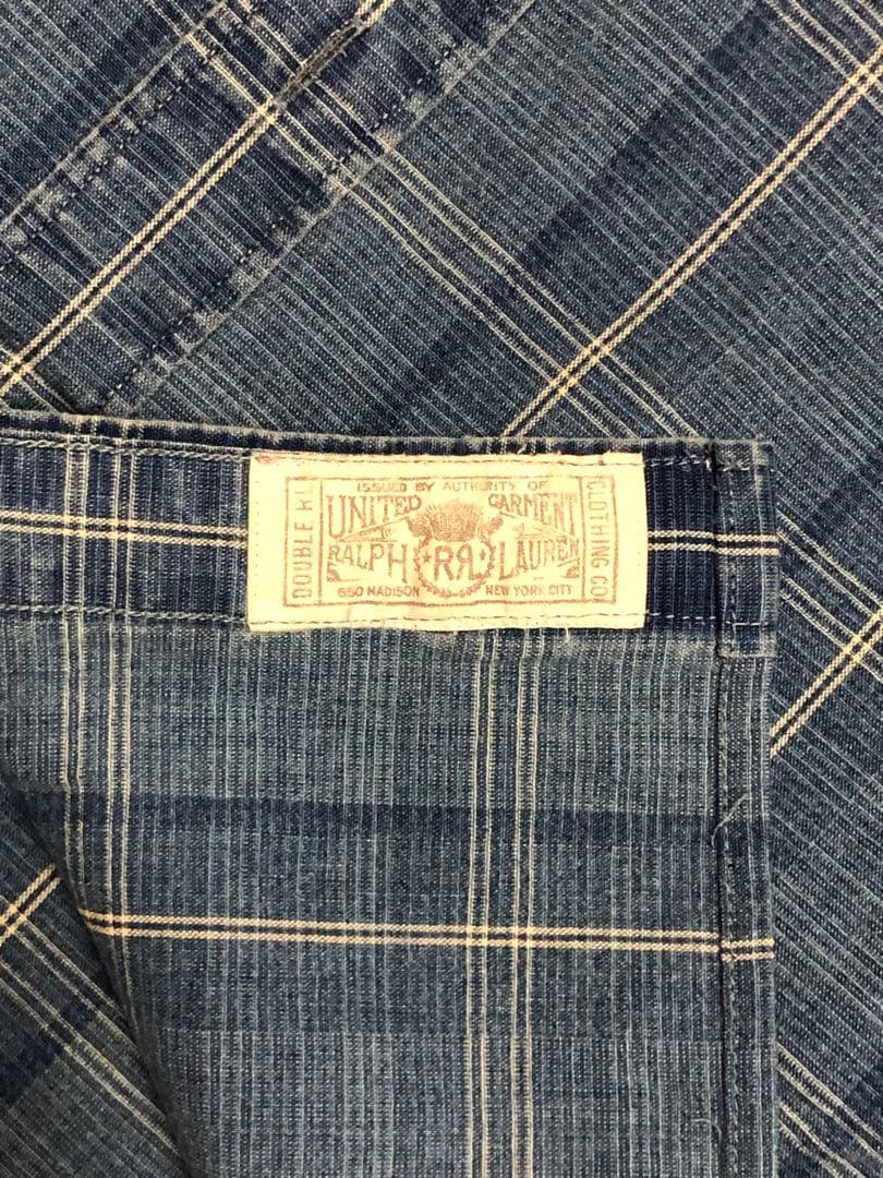 DOUBLERL RRL ヴィンテージ加工　インディゴ　シャツ　ジョニーデップ着