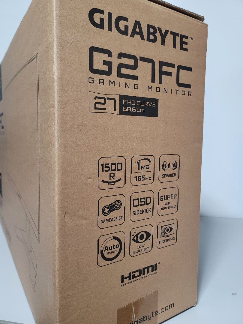 美品　GIGABYTE G27FC 27インチ曲面ゲーミングモニター　165Hz