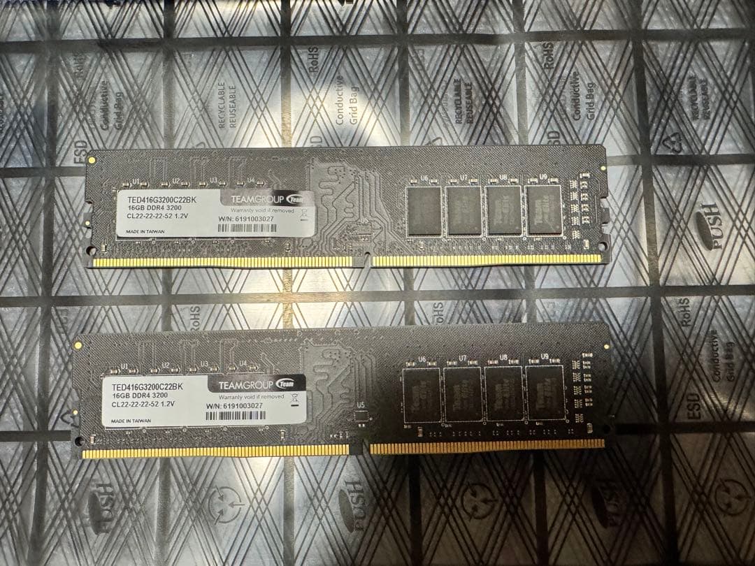 16GBx2枚 32GB TEAM DDR4 3200