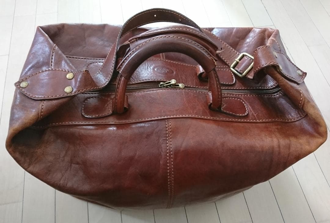 THE BRIDGE ボストンバッグ 茶色　縦30cm×横44cm×幅25cm