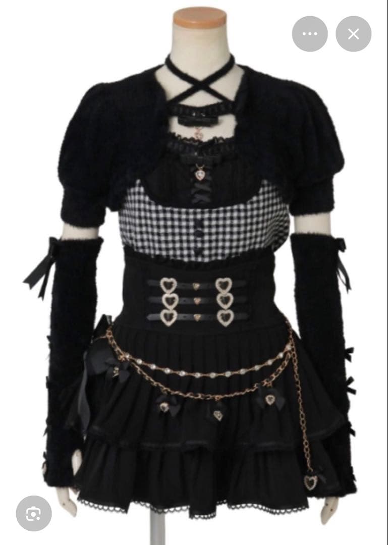 lizlisa ボレロライクアームウォーマー付ニット ブラック