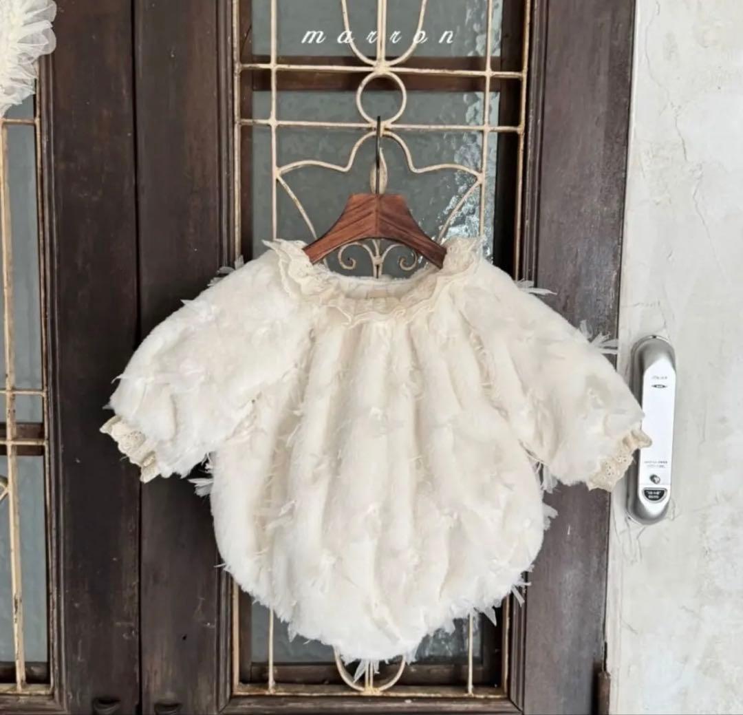 marron ロンパース ボンネット