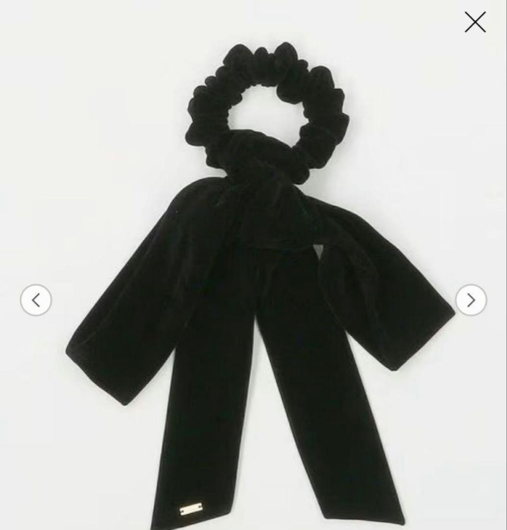 LETICIA リボンベルベットシュシュ　ブラック