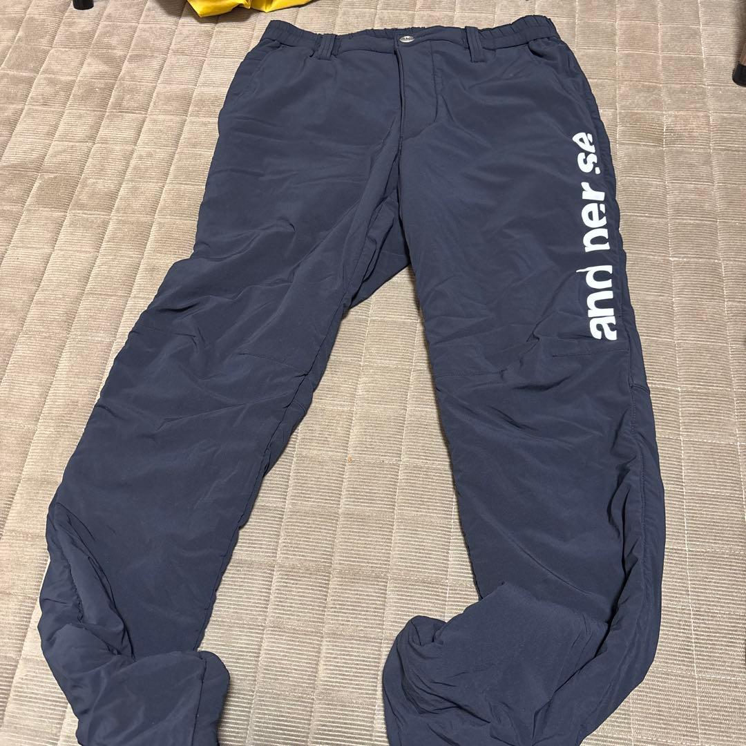 アンパスィ中綿ダウンパンツサイドロゴ