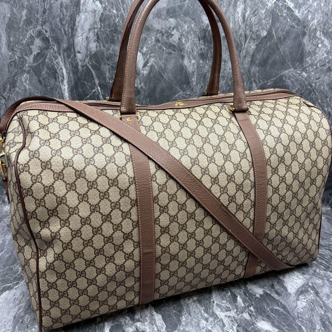 ✨美品✨GUCCI GG 2way ボストンバッグ ショルダー ブラウン ロゴ