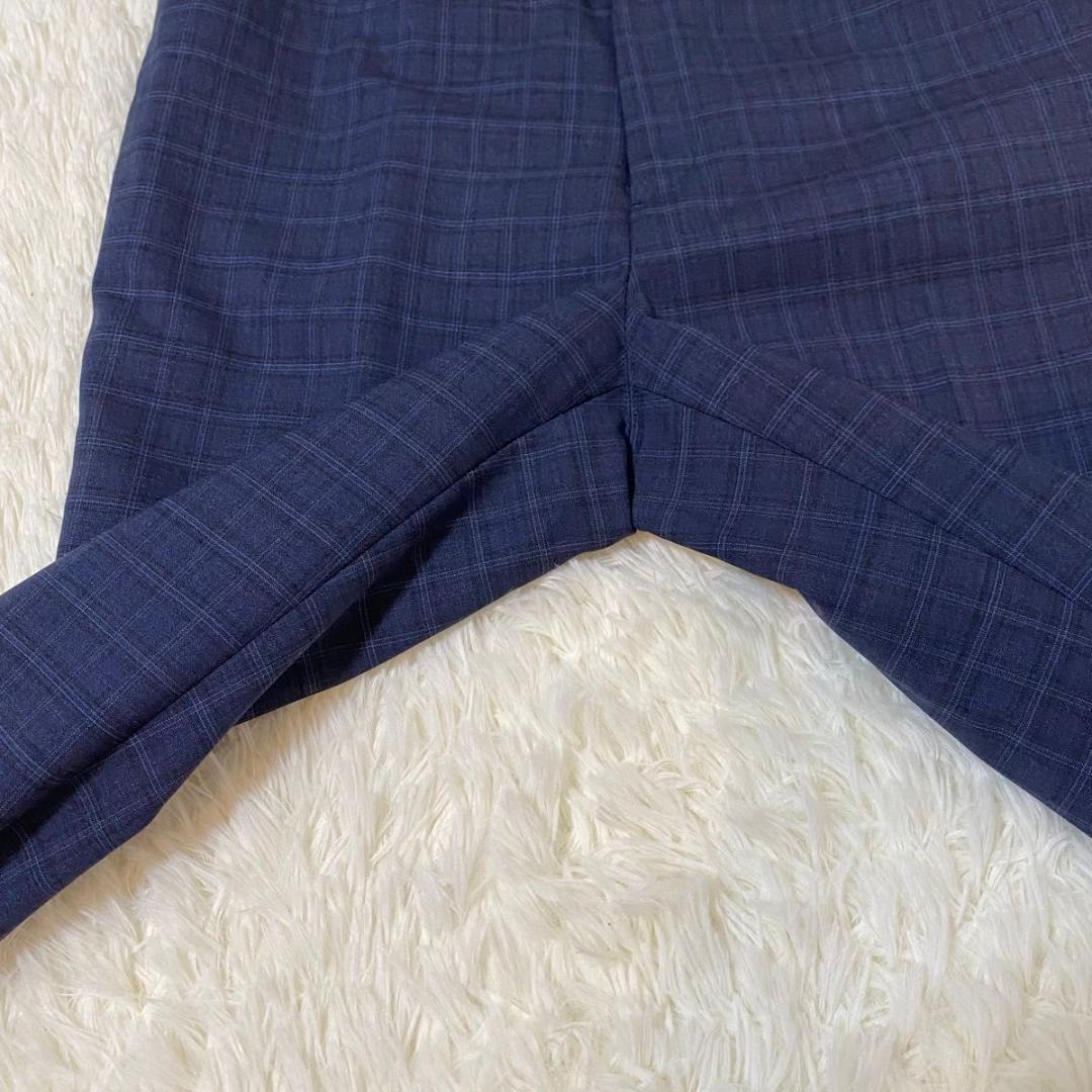 【美品】HILTON パンツスーツ ネイビー チェック ツーパンツ