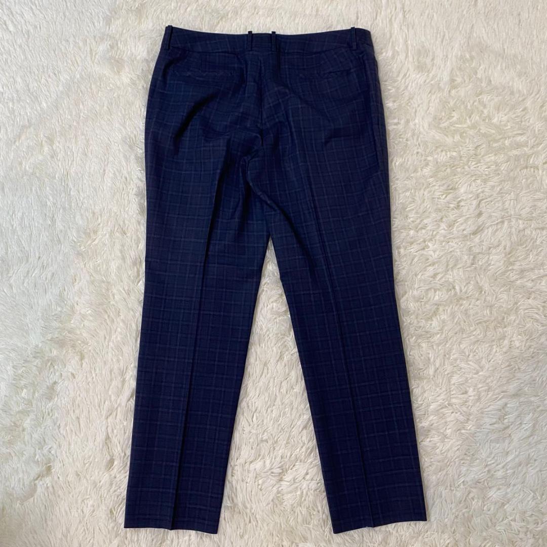 【美品】HILTON パンツスーツ ネイビー チェック ツーパンツ