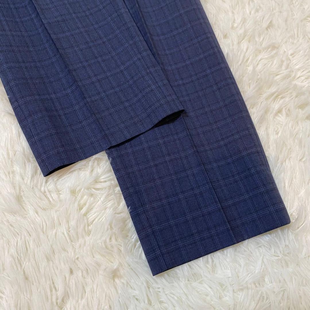【美品】HILTON パンツスーツ ネイビー チェック ツーパンツ