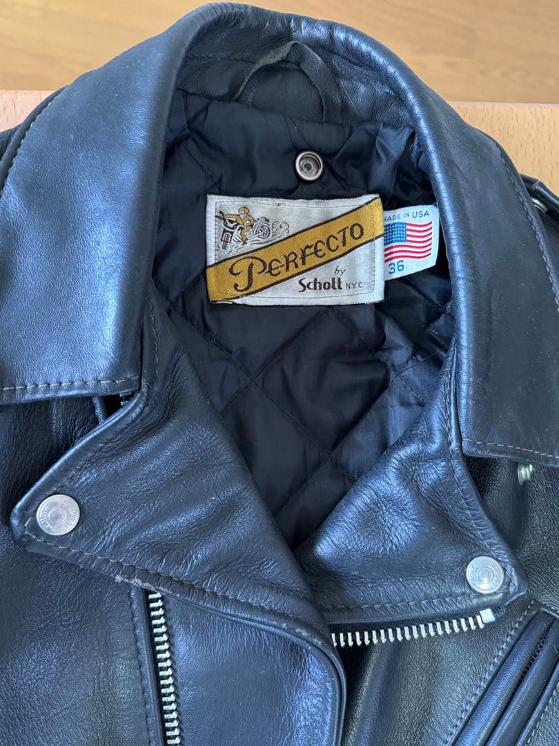 募*様 Schott Perfectoライダース レザージャケット 黒　36 M