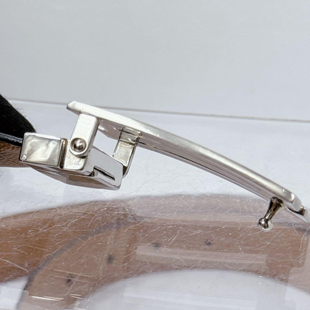 BVLGARI ブルガリ ベルト サフィアーノレザー　シルバーバックルロゴ 美品