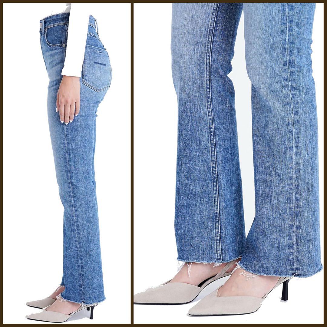 美品✨YANUK ヤヌーク セミフレアデニムパンツ ハイウエスト カットオフ