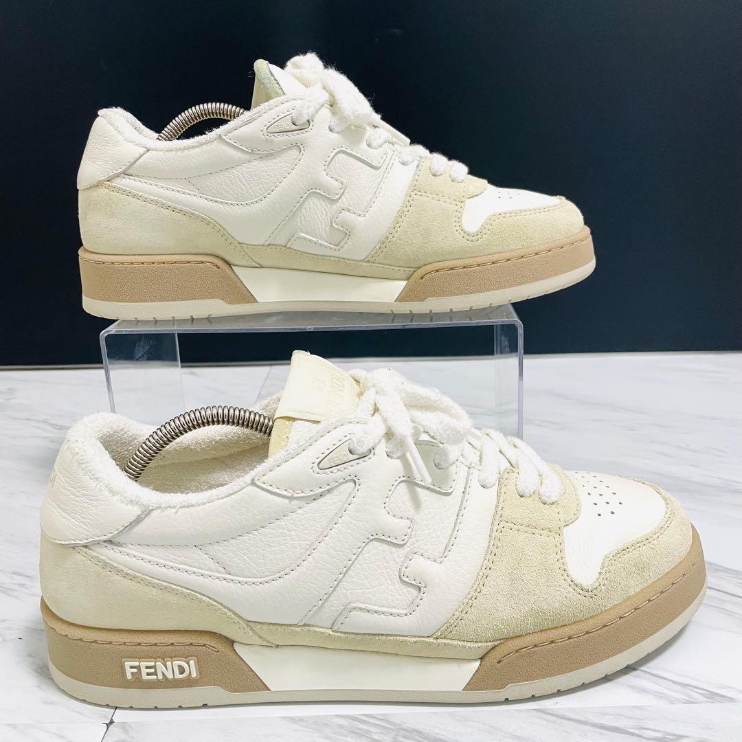 現行 美品⭐️FENDI マッチ FFロゴ ホワイトスエード ロートップ メンズ