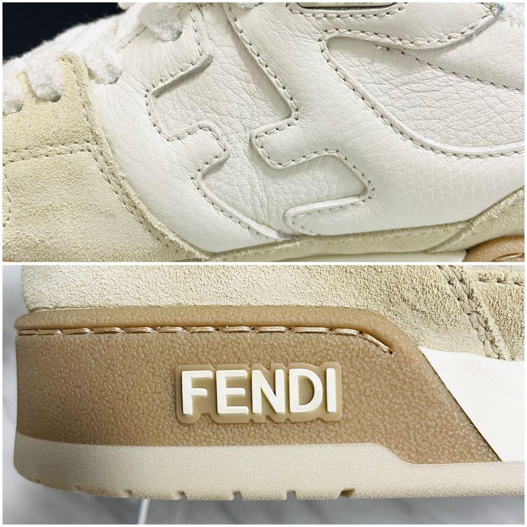 現行 美品⭐️FENDI マッチ FFロゴ ホワイトスエード ロートップ メンズ