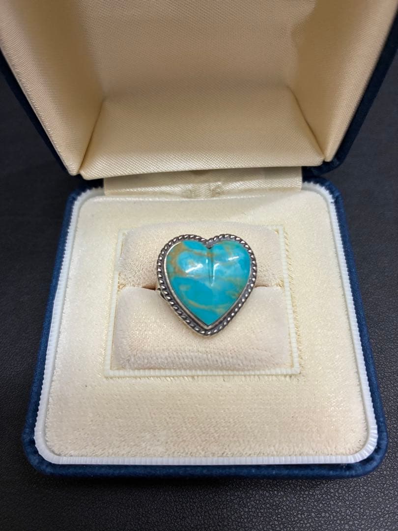 シルバー925リング ターコイズハートアクセサリーナバホ
