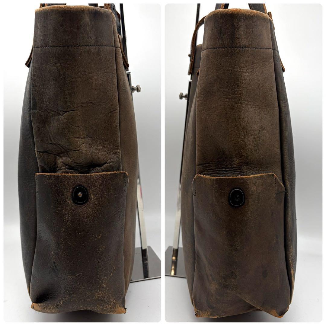 超希少 COMPOSITION イサムカタヤマ トートバッグ ダメージ加工 茶