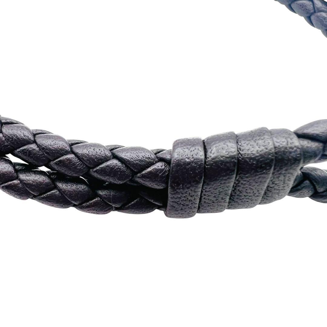 美品　ボッテガヴェネタ　イントレチャート　レザー　ダブルコード　ブレスレット