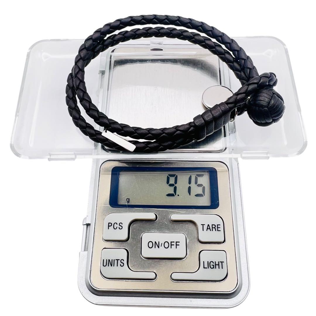 美品　ボッテガヴェネタ　イントレチャート　レザー　ダブルコード　ブレスレット