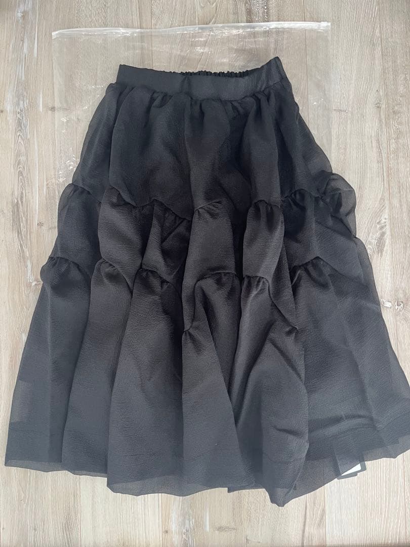 fitmore フィットモア　クリンクルシアーオーガンジーティアードスカート