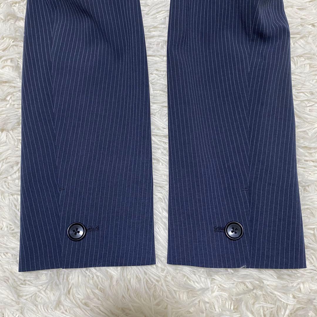 ゆりぴはるやま パンツスーツ 13号 ネイビー ストレッチ ウォッシャブル