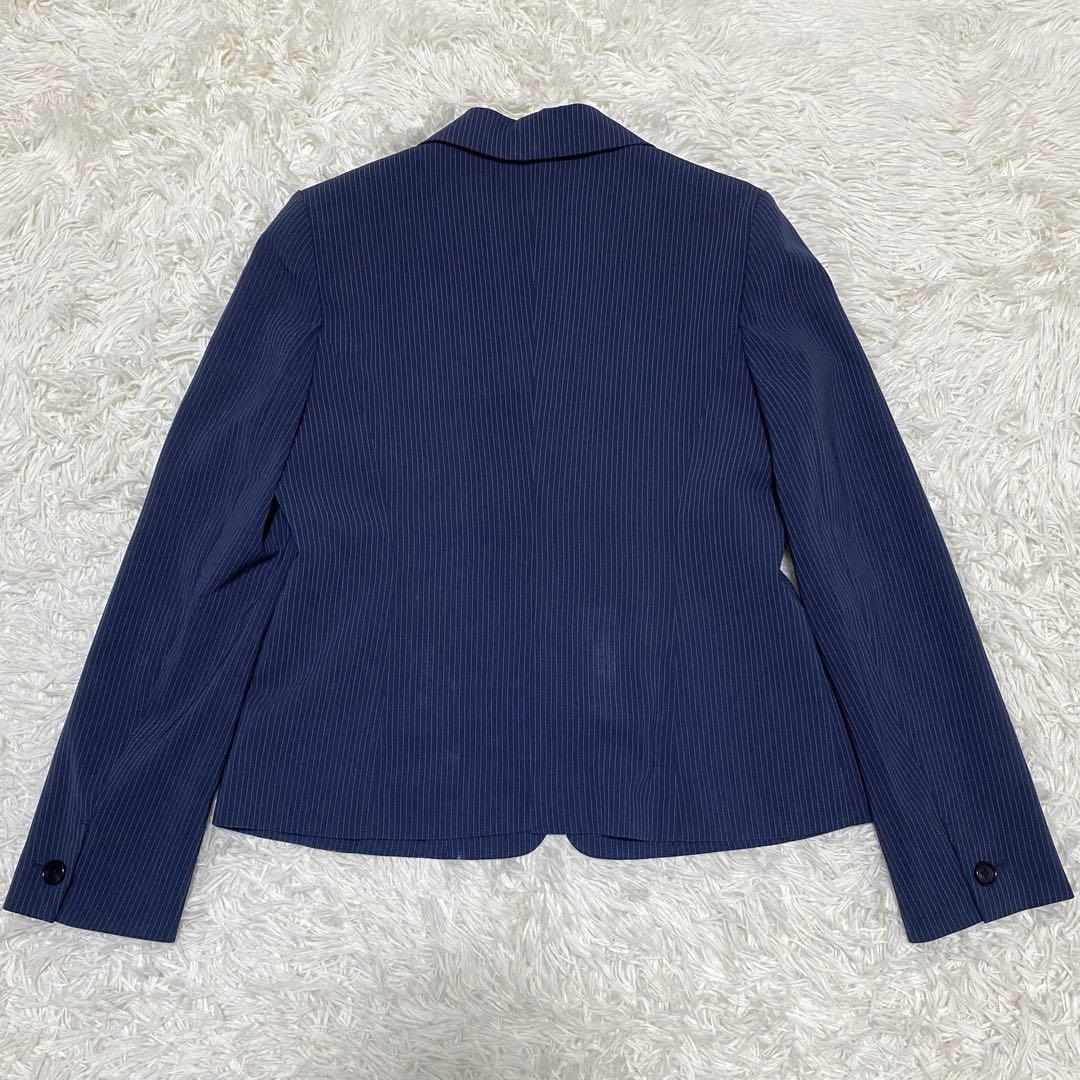 ゆりぴはるやま パンツスーツ 13号 ネイビー ストレッチ ウォッシャブル