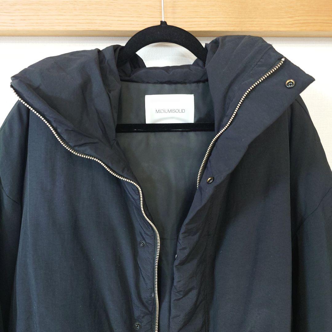 【タグ付新品】ヤマダヤ　ミディウミソリッド　ブラック フード付ダウンジャケット