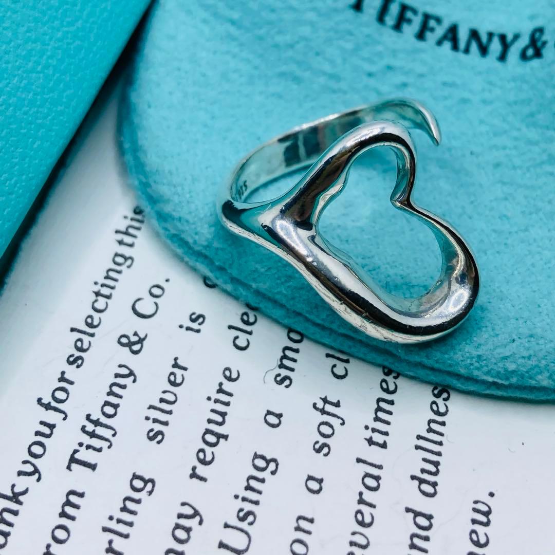 極美品✨ ティファニー リング オープンハート ハート AG925 #14