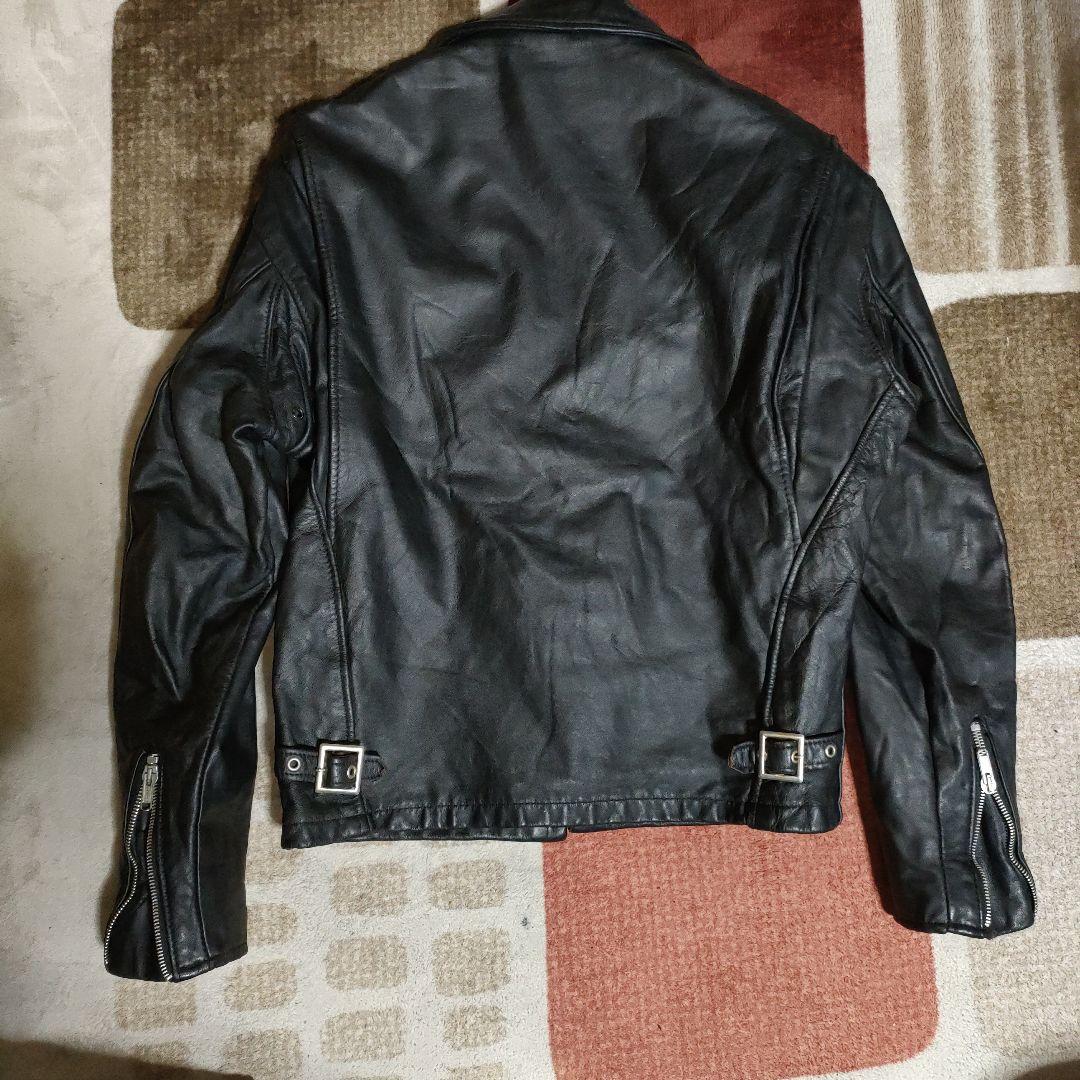 D*A様 人気定番Schot642襟付シングルライダースジャケット３８ダメなら交