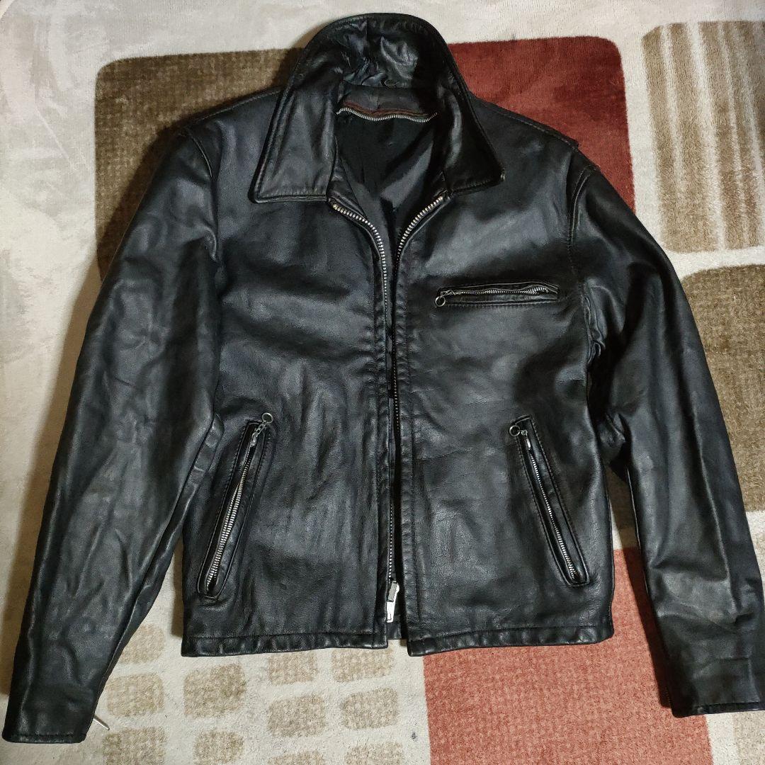 D*A様 人気定番Schot642襟付シングルライダースジャケット３８ダメなら交