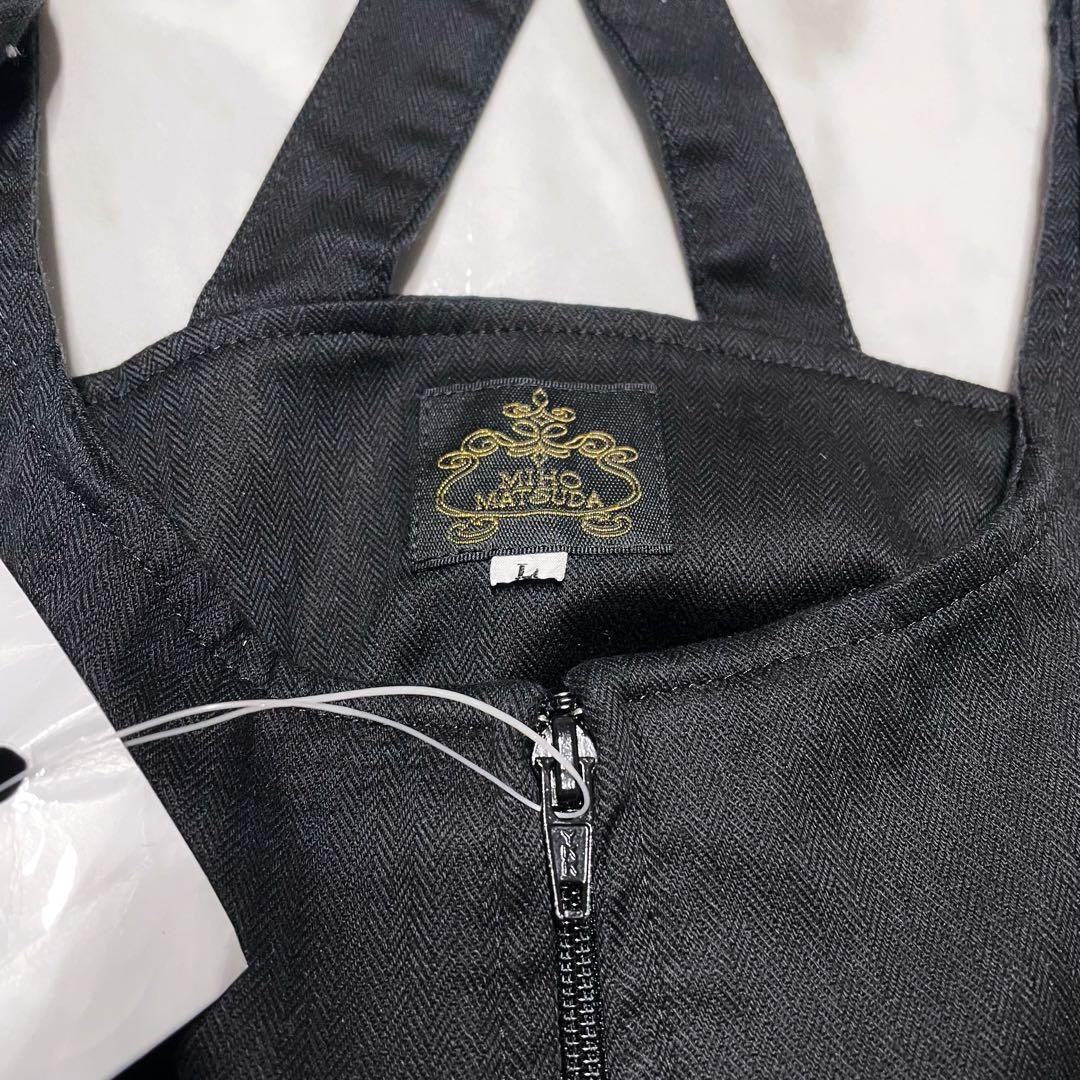 MIHO MATSUDAミホマツダ　肩ベルトコルセット風ジャンパースカート　L