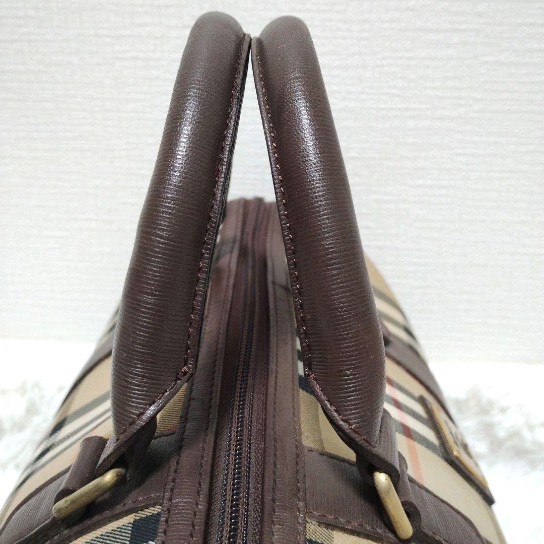 バーバリー BURBERRY ミニボストンバッグ ゴールド金具 シャドーホース