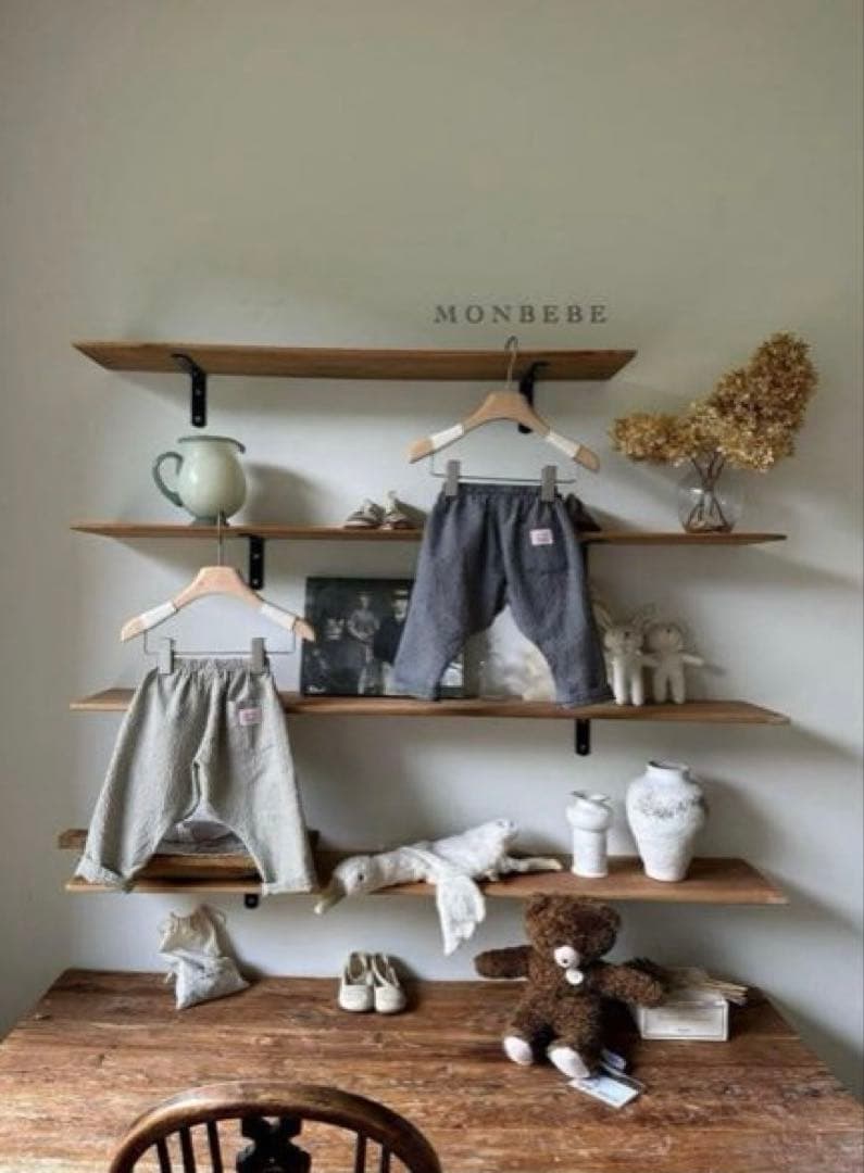 ♦︎新品♦︎monbebe ネイビー Mサイズ上下セット