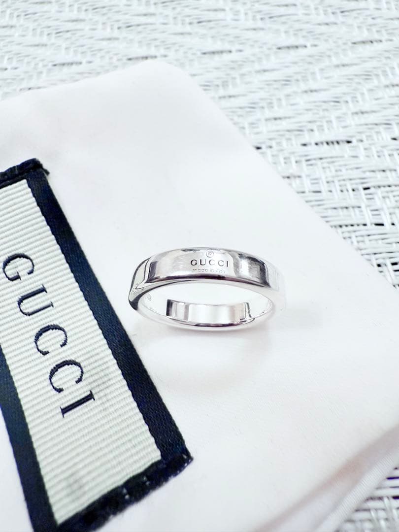 グッチ　表記　8 ダイアゴナル インターロッキングスリム 925 リング　指輪
