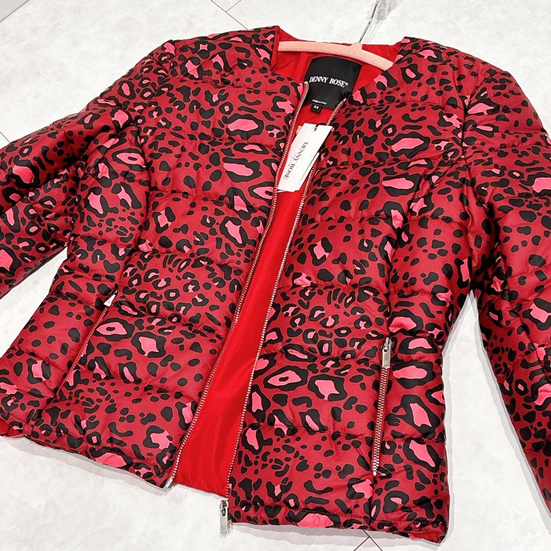 【新品】DENNYROSE ダウンジャケット レオパード 総柄 デニーローズ 赤