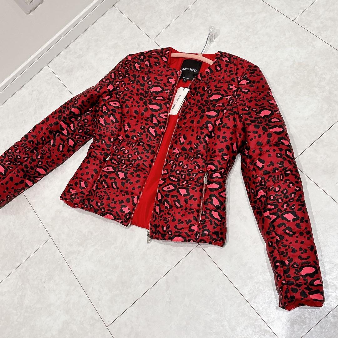 【新品】DENNYROSE ダウンジャケット レオパード 総柄 デニーローズ 赤