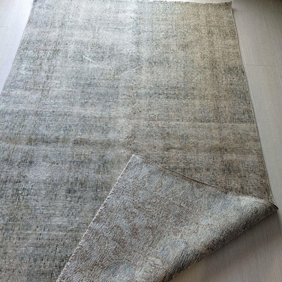 111×185 グレージュオーバーダイ　トルコヴィンテージラグ