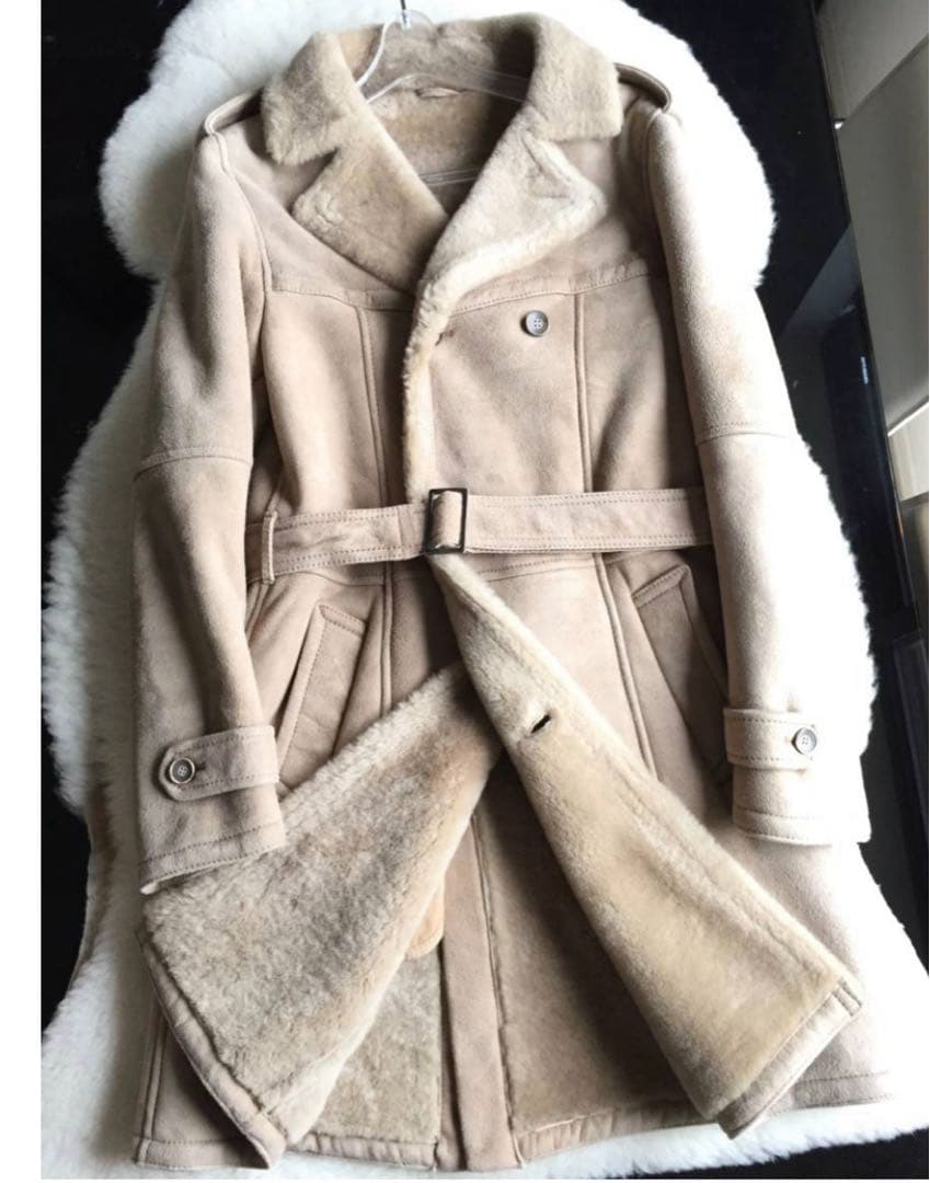 超美品　EMMETI エンメティ　ベージュ　ムートンコート