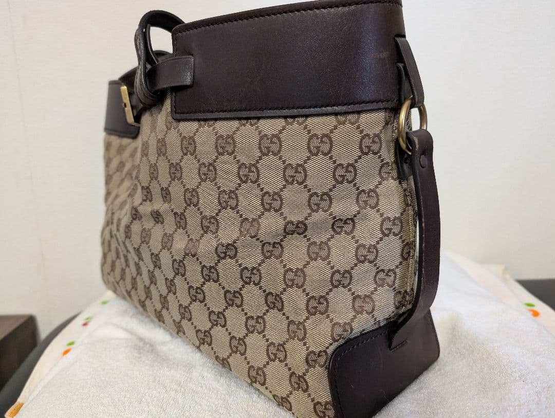 ラビット GUCCI GGキャンバス トートバッグ ベージュ/ブラウン