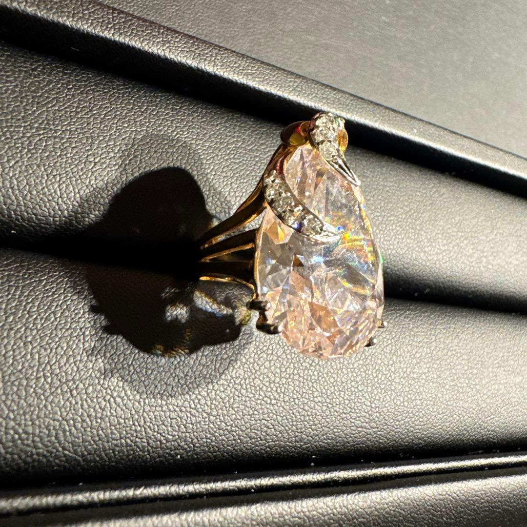 ゴールド クリア リング ストーン エレガント 遺品整理