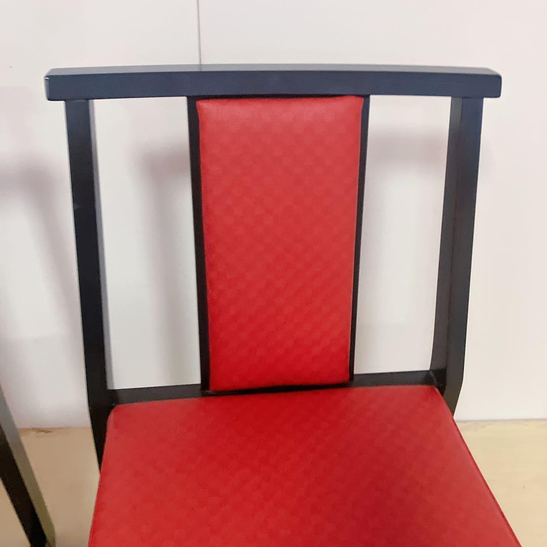 高座椅子　2脚セット　座面ビニール　ダイニングチェア　座敷椅子　座椅子