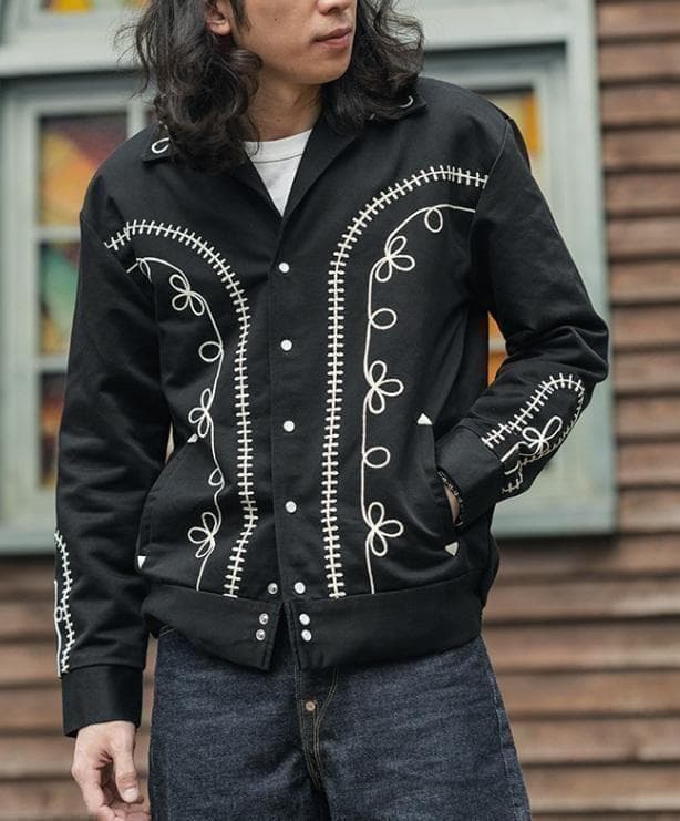 ボレロ 　ウエスタン ジャケット　M　黒　ブラック　刺繍　ジョニーデップ　衣装