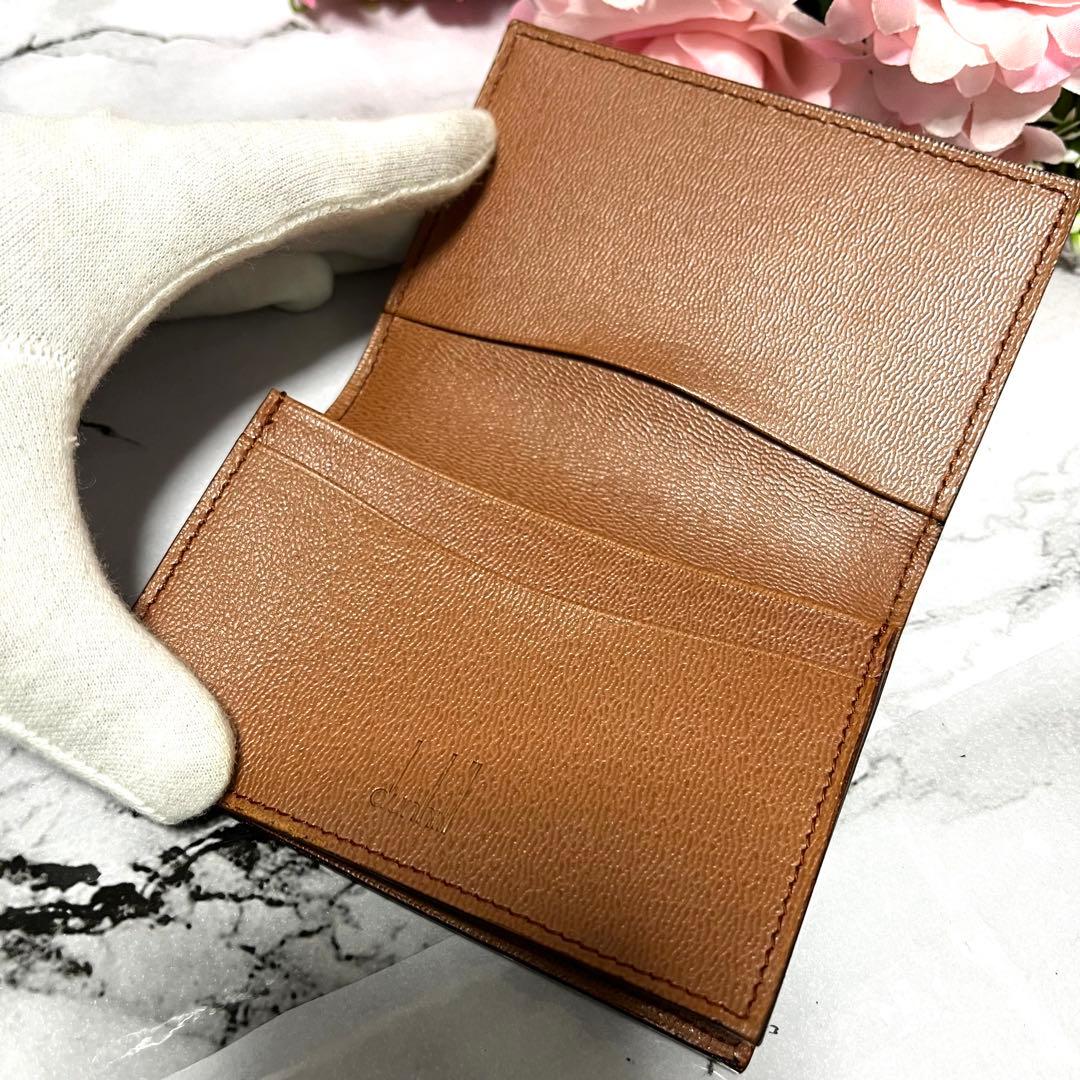 【極美品】ダンヒル 名刺入れ カードケース パスケース 本革 ブラウン