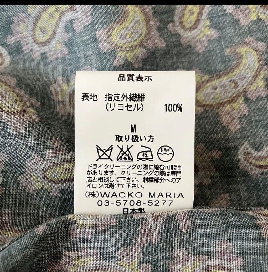 [レア美品]　WACKOMARIA ワコマリア　ペイズリーシャツ M