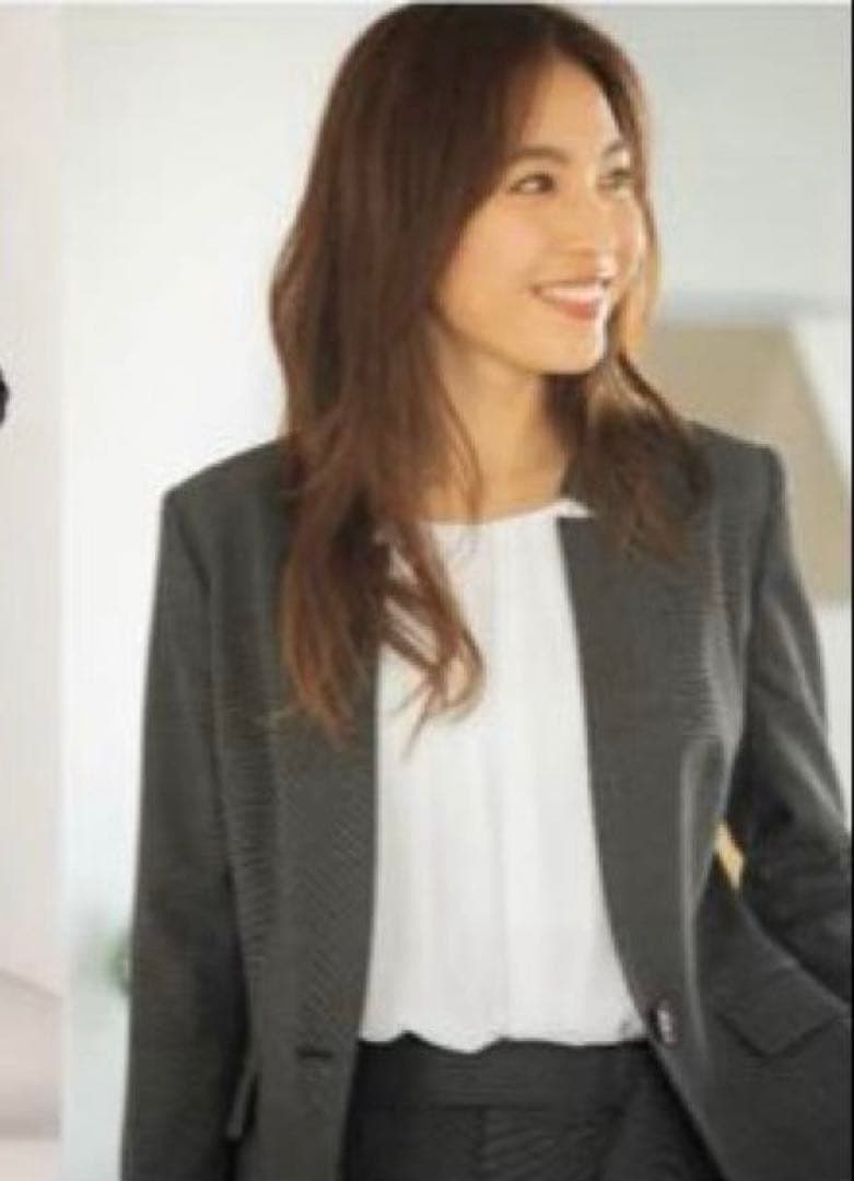 ④ 新品AOKI LES MUES 刻み襟ジャケット　ワイドパンツ スーツ