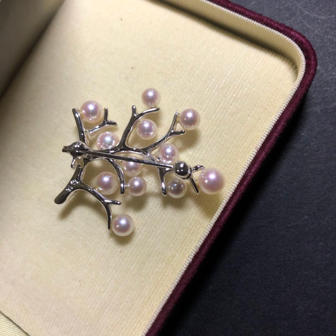 11664 MIKIMOTO 真珠 ブローチ 幸福の木　シルバー