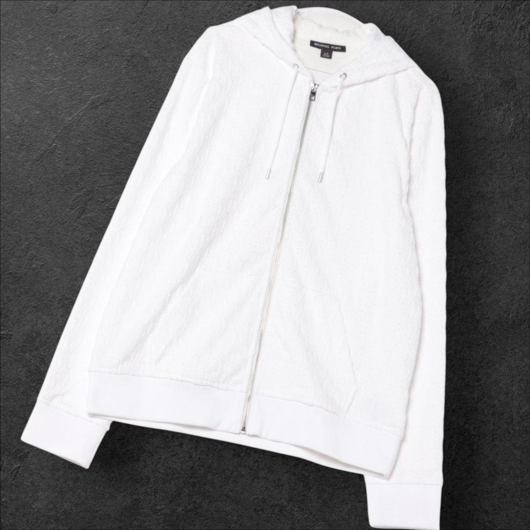 新品 マイケルコース ジャカード テリー フルジップ フーディ パーカー メンズ