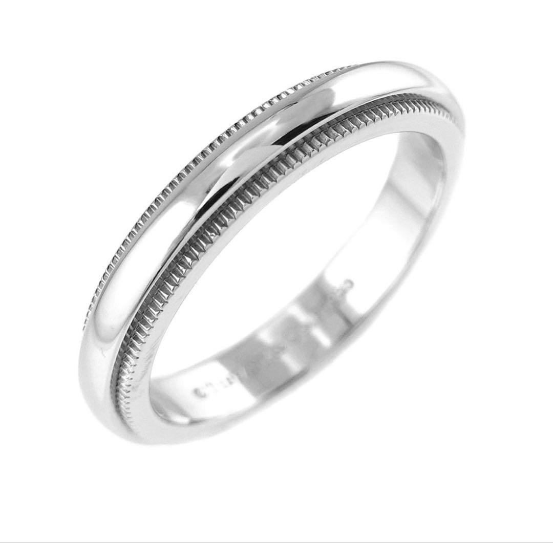ティファニー TIFFANY&Co．ミルグレインバンド 6号 幅3mm 正規品