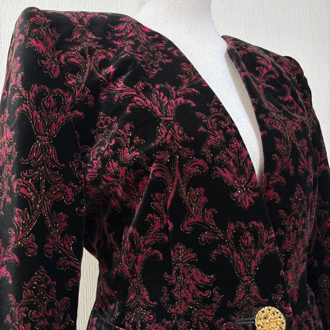 ヴィンテージ J&R 高級 ゴージャス 華美 ダマスク柄 バブリースーツ 日本製