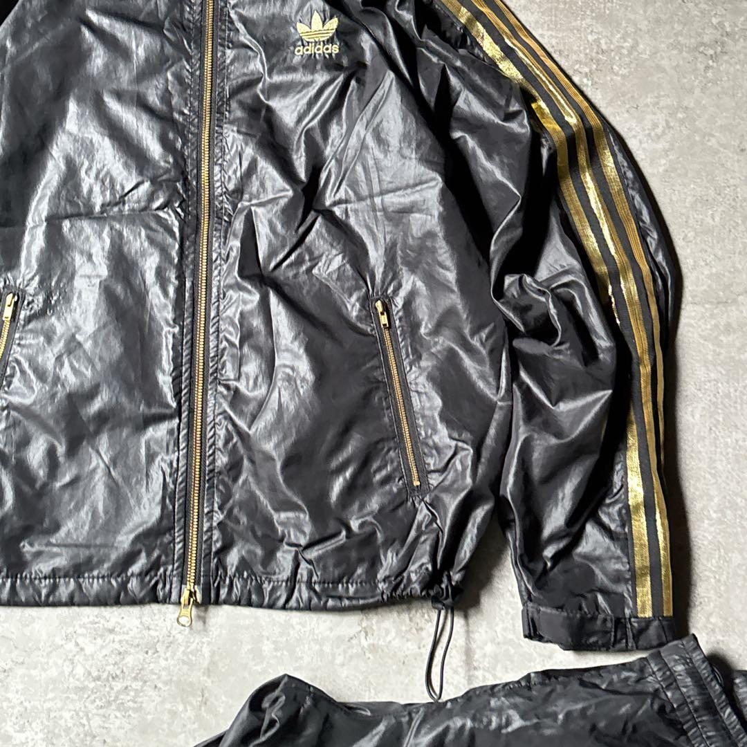 adidas ATP復刻 ナイロンジャケット セットアップ 黒×金 Lサイズ