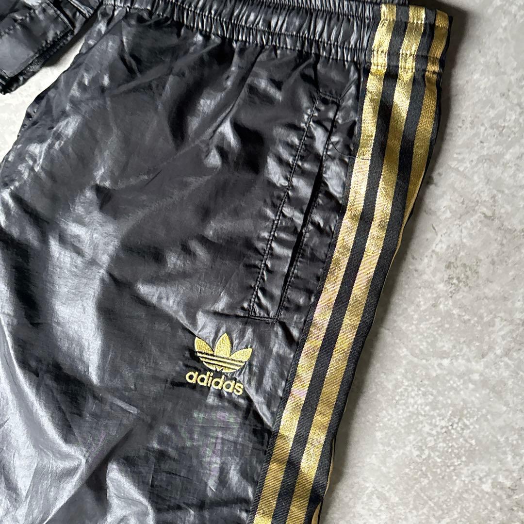 adidas ATP復刻 ナイロンジャケット セットアップ 黒×金 Lサイズ